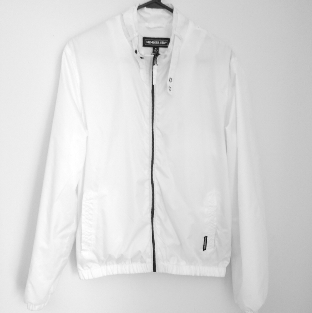 Members Only White Silky Rain Jacket (Women)